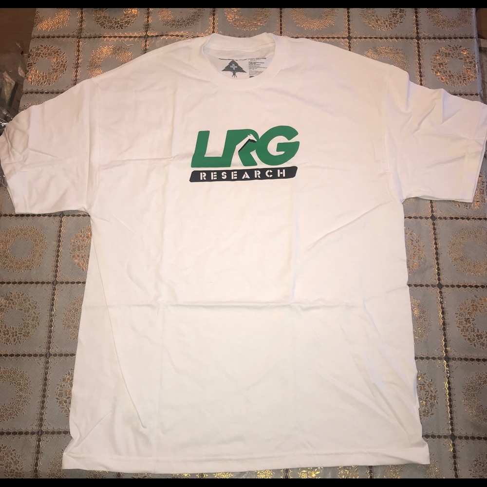 LRG White T shirt with Green Logo